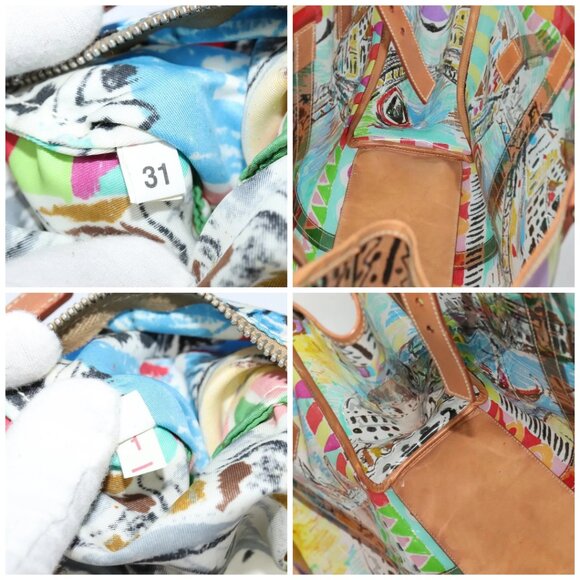 PRADA Tote Bag Vinyl Leather Clear Multicolor Silver - Picture 13 of 15